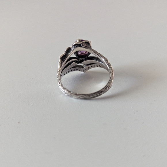 Sterling Silver and Alexandrite Chevron Ring - Picture 12 of 12